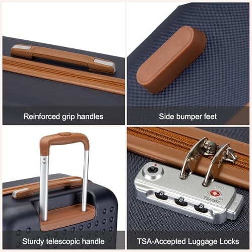 Kono Large Suitcase 28" ABS+PC Hard Shell Suitcase Check in Hold Luggage with 4 Wheels and TSA Lock — view 5