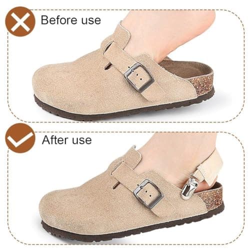 Sslvya 1 Pair Leather Sandal Heel Straps Non-slip Elastic Shoe Back Strap with Metal Buckle for Daily Use to Prevent Slipping — view 4