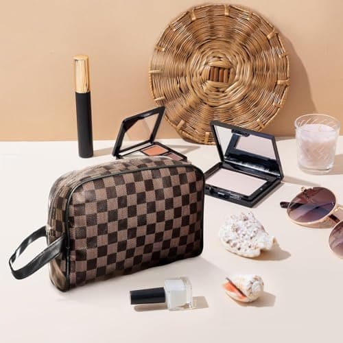 Qualiware Travel Toiletry Wash Bag for Men and Women Traveling Dopp Kit Shaving Bag for Toiletries Accessories Makeup Cosmetic Organizer (Dark Brown) — view 6