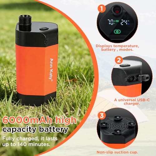 Ann Katy Portable Camping Shower Outdoor Camp Shower Pump,Upgrade Rechargeable Electric Shower Pump with Intelligent Digital Display Multiple Spray Modes for Camping, Hiking, Traveling,RV — view 3