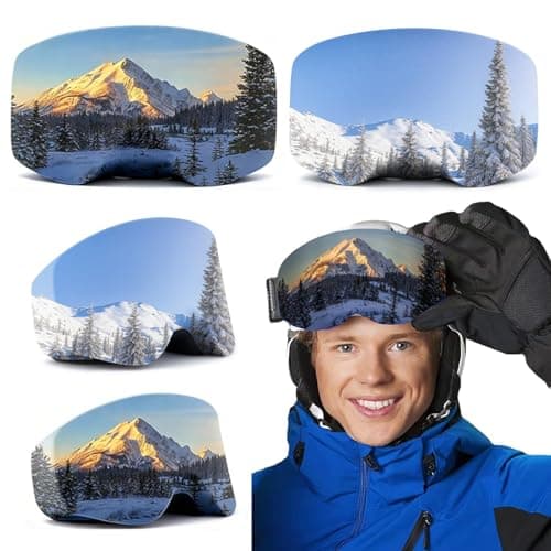 BSITSSS 2 Pcs Ski Goggle Protector Cover, Protective Goggle Cover Portable, Ski Goggle Cover Sleeve Anti-Scratch, Fashion Ski Goggles Protective Cover, Ideal for Travel and Après-ski