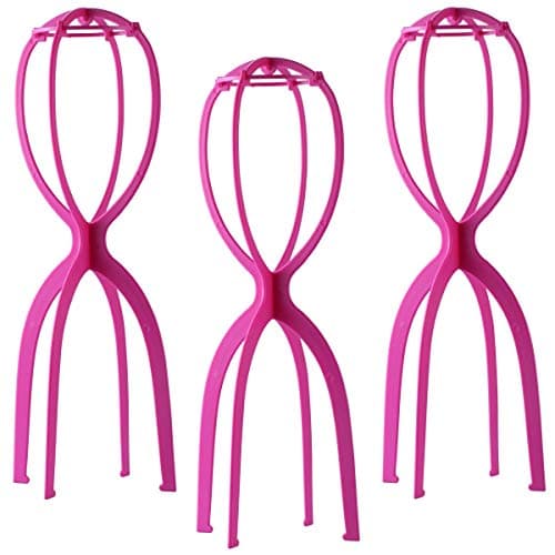 Dreamlover Hot Pink Wigs Stands, Dry Wig Quickly, 3 Packs