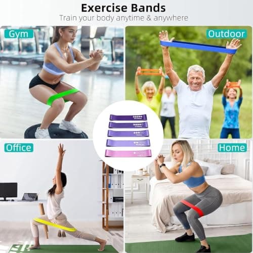 Yoga Exercise Bands,Heavy Duty,Non Slip Fabric Resistance lo-op Set for Gym — view 4