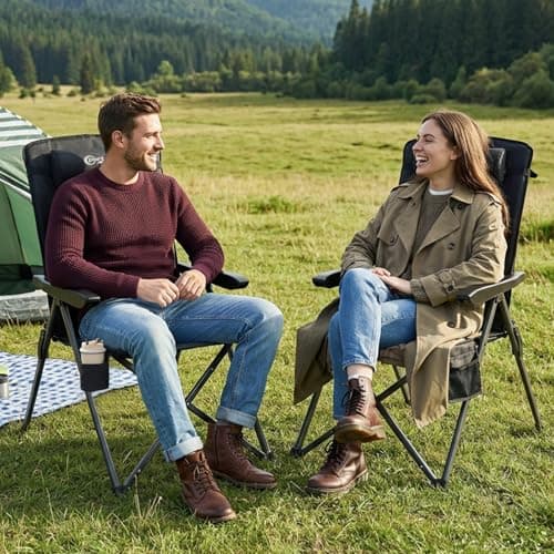 Portal Reclining Camping Chairs for Adults Set of 2 Heavy Duty High Back — view 2