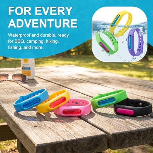 Color Mosquito Repellent Bracelet, Pure Natural Insect Repellent Bands, Waterproof Anti Insects Wristbands for Outdoor Travel Protection - 6PCS — view 4