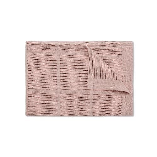 MORI Muslin Cellular Blanket in Organic Cotton & Bamboo, 70x100cm, Blush — view 2