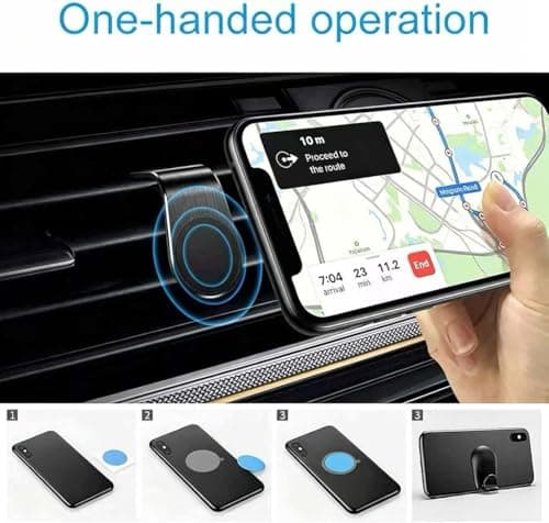 Car Phone Holder for Renault Scenic III (5-seats) 2011 2012 2013 2014 2015, Universal Accessories Magnetic Air Vent Mount with 360° Rotation and 5 Strong Magnets,Gold — view 5