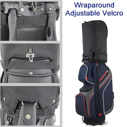 Bopfimer Universal Golf Bag Rain Cover – Waterproof Dustproof Oxford Cloth Protector with Adjustable Buckle, Fits 8.5-9 Inch Golf Stand & Cart Bags with Top Handle, Foldable Golf Bag Accessory — view 3