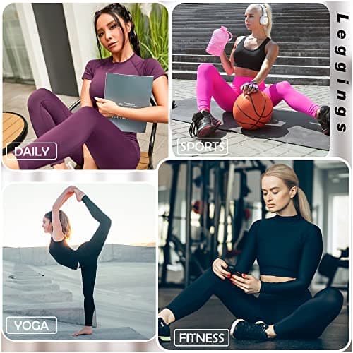 Love My Fashions® Women's 6 Pack Super Soft High Waisted Elasticated Tummy Control Winter Warm Thick Fleece Lined Seamless Full-Length Leggings for Workout & Running — view 4