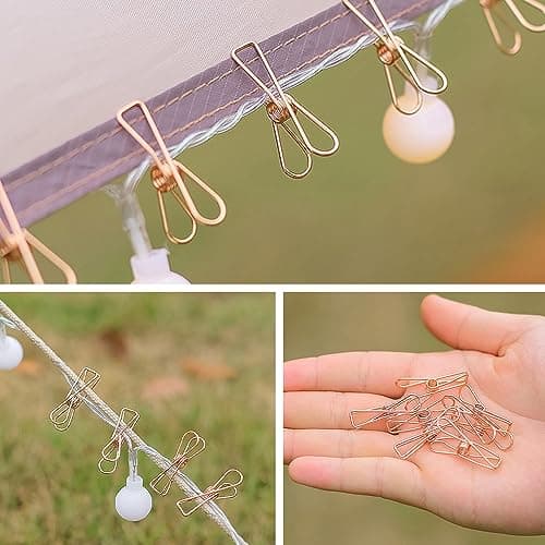 UMCHU 50 Mini Clip for Photos, Outdoor Tent Canvas, Red and Gold Binding Clips, Snack Closure — view 5