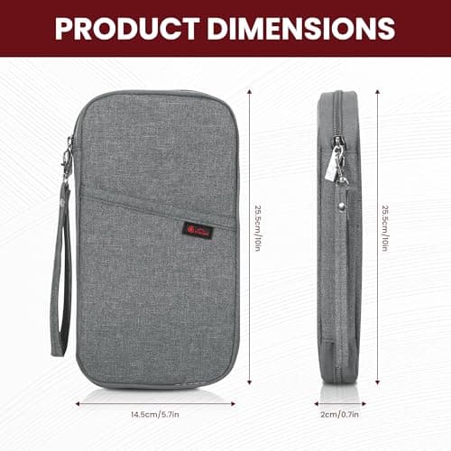 Vinsani Passport Holder Travel Wallet, RFID Blocking Document Organiser — view 6