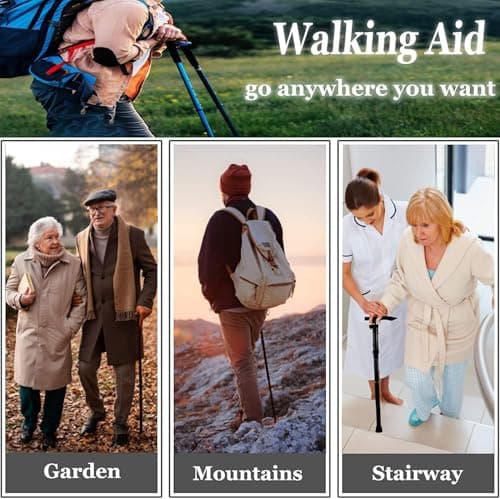 Foldable Walking Sticks - Foldable Walking Stick With Adjustable Height - Collapsible And Lightweight - Soft Ergonomic Handle For Comfortable Grip For Men,Women,Mobility Aid (Khaki) — view 5