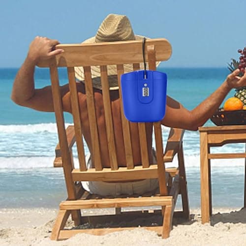 Beach Lock Box, Portable Beach Bucket Box Lock, Traveling Portable Safe Box, Anti-Theft, 3-digit Combination Lock, 2L Large Capacity Storage Box For Beach Safe, Travel, Personal Items — view 2