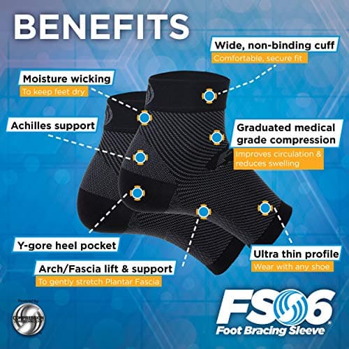 OrthoSleeve FS6 Plantar Fasciitis Foot Compression Sleeves, Natural Large — view 6