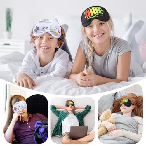 TeTupGa 2 Pcs Sleeping Eye Mask, Guys Blackout Sleeping Mask for Kids Adult Children's Travel Eye Mask Eye Cover Blindfold for Game — view 5