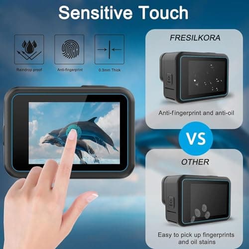 Accessories Kit for GoPro Hero 13 Black - Silicone Sleeve Rubber Protective Case for GoPro 13, Glass Screen Protectors, Battery Side Cover, Lens Caps, Lanyards, Full Protective Set for Go Pro Hero 13 — view 6