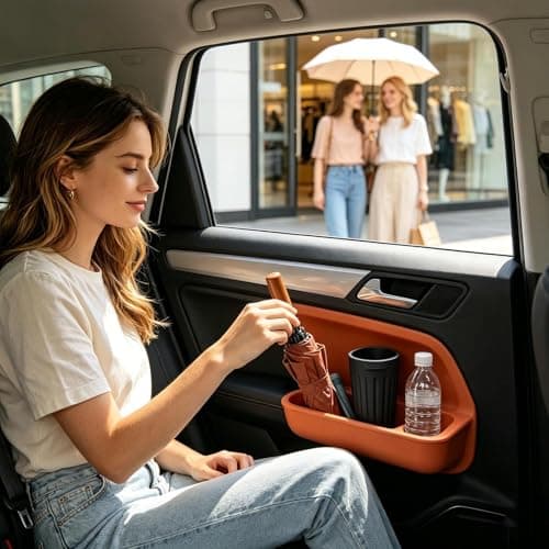 Car Garbage Can, Silicone Waste Organizer, Small Door Bin — view 2