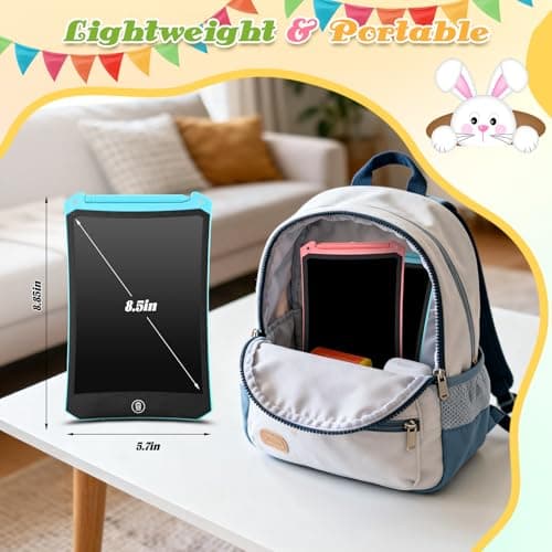 [2 Pack] RaceGT 8.5 Inch LCD Writing Tablet for Kids, Colorful Screen Drawing Pad and Doodle Board, Holiday Travel Essentials Toys Birthday Easter Gift for 3 4 5 6 7 8 Year Old Boys Girls(Pink & Blue) — view 5