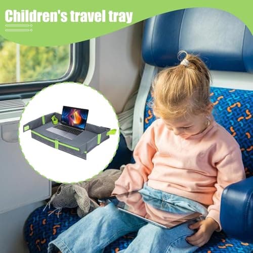 Foldable Travel Tray - Lightweight Kids Travel Tray, Airplane Portable Table | Road Trip Children's, Compact Trays Washable Kids for Outdoor — view 3