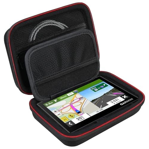 RAIALL Hard GPS Case for 5-5.5 inch Garmin Drive 52/51/53, Garmin Drive 52 GPS Navigator Travel Storage Bag, Extra Mesh Pocket for Car Charger and USB Cable, Black