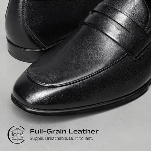 Bruno Marc Men's Loafers Leather Dress Shoes,Black,12 — view 4