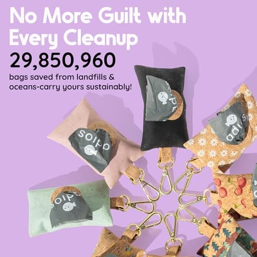 Adios Plastic - Handmade Rainbow Cork Poo Bag Dispenser – Eco‑friendly Dog Waste Bag Holder, Plastic Free, Crafted from 100% Sustainable Cork, Water‑Resistant, Lightweight, Clips to Leash & Belt — view 4