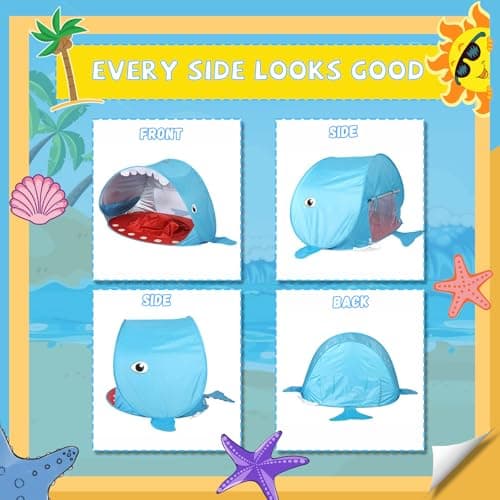 LZEXIN Pop-up Baby Beach Tent with Paddling Pool for Yard, Picnic, Garden — view 6