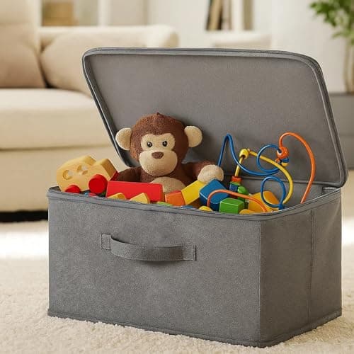 WonHey Lockable Storage Box with Combination Lock, Secure Fabric Large Lockable Storage Box for Valuables, Documents, Toys, and Seasonal Clothing, Home and Travel — view 6