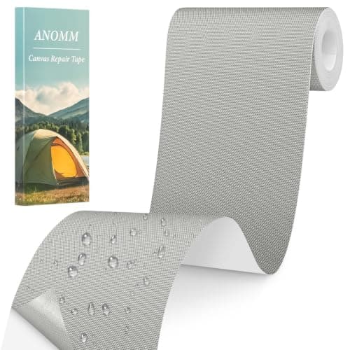 ANOMM Canvas Repair Patch, 10x200 cm Self-Adhesive Fabric Patch, Light Gray