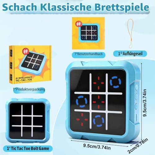 Tic Tac Toe Game, 4-in-1 Noughts and Crosses Game, Electronic Tic Tac Toe Games, Portable Travel Games Fidgets , Handheld Puzzle for Family Kids Adults — view 5