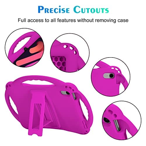 TopEsct Kids Case for iPad Mini 7 (A17 Pro) 2024 /iPad Mini6 2021, Shockproof Silicone Cover with Handle Stand for 8.3" iPad Mini 6th/7th Gen,Purple — view 4