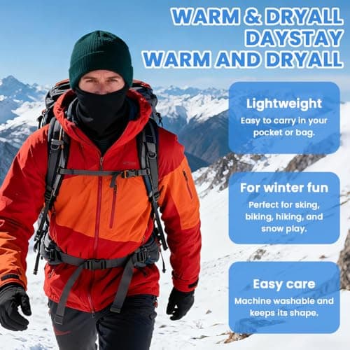 AOOWU Neck Warmer Snood for Men & Women, Winter Windproof Neck Gaiter Snood, Bandana Face Covering Mask, Face Covering Neck Gaiters, Multifunctional Bandana for Skiing Running Cycling — view 6