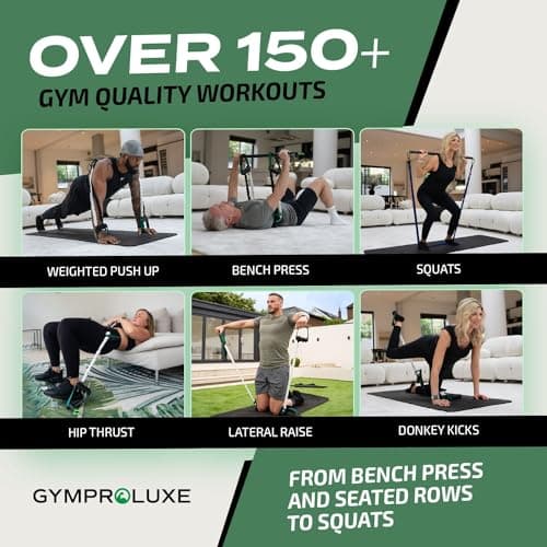 Gymproluxe Original All-in-one Resistance Bands Bar Set - Exercise Band Set for Home Gym - 90KG Resistance Band Set - Multi Gym Fitness Equipment — view 2