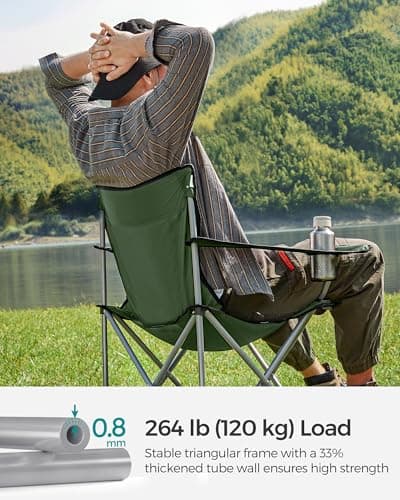 SONGMICS Set of 2 Folding Camping Chairs, Portable, 120 kg Capacity — view 5