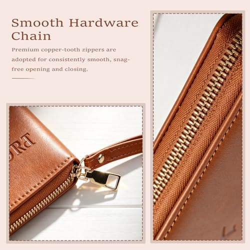 komforbaa RFID Travel Passport Wallet for Women & Men, Passport Holder with Phone Pocket, Holds Cards Cash & Boarding Pass, Travel Family Organizer, Brown — view 4
