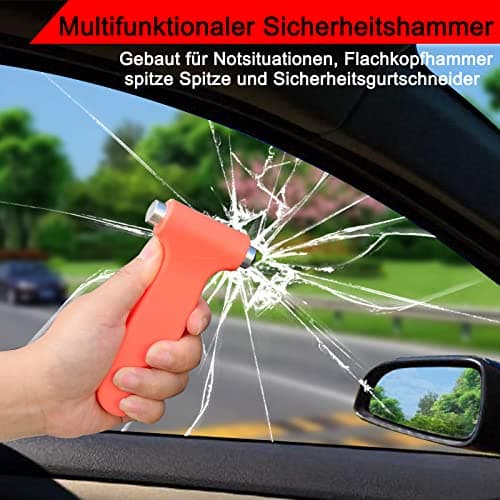 Car Emergency Kit, Warning Triangles for Cars, Roadside Assistance Tool Kit Car Breakdown Tool Set with Warning Triangle Visibility Vest First Aid Kit Safety Hammer for European France Driving Travel — view 4