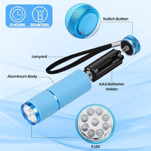 4 Pack Mini Torch Set, Super Bright Small Torches with 9 LEDs, Battery Powered for Kids & Adults, Camping Hiking Outdoor Gifts (Batteries Not Included) — view 2