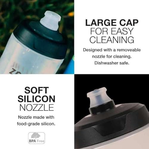 ZEFAL Magnum Large Capacity, Bicycle/Mountain Bike and Sports Water Bottle, BPA Free, Soft Water Bottle, Screw-On Lid – Made in France Cycling, Translucent, 975 ml, Single Bottle — view 5