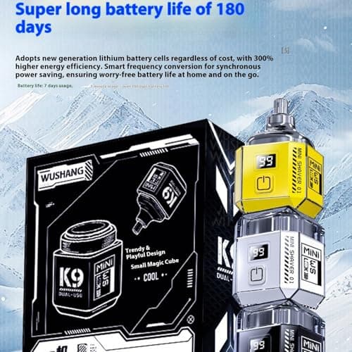 Portable Electric Shaver for Men with Digital Display, Yellow — view 4