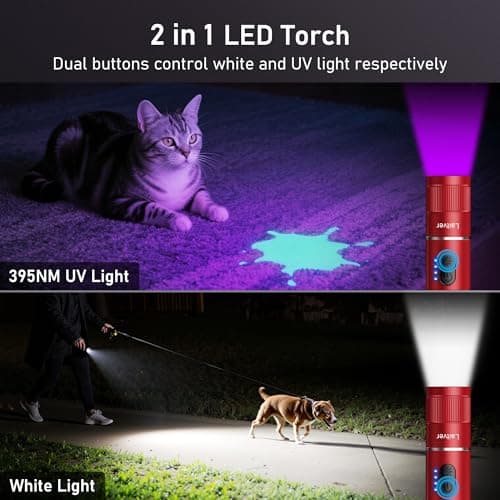 LED Torch/UV Torch Rechargeable 2 in1,Laitver 2000L Super Bright Flashlight — view 2