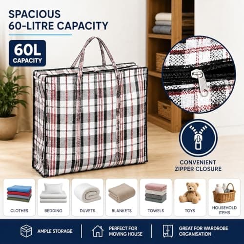 ANSIO Large Laundry Bags, Storage Bags, 60x25x50cm, Assorted 5 Pack — view 2
