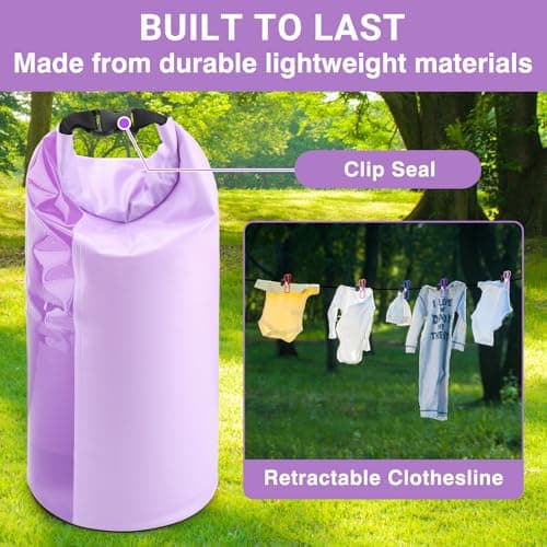 Travel Washing Machine & Retractable Clothesline - Hand Washing Machine & Portable Clothes Washer - Durable Travel & Camping Laundry Wash Bag - Portable Manual Clothes Washer — view 6