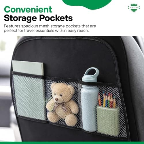 ADEPTNA ® 2 Pack Car Organizers Kick Mat Car Seat Protector Cover 3 Mesh Pockets Toy Storage Organiser Kids — view 3