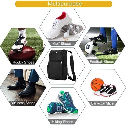 Upgrade Football Boot Bag, Premium Golf Shoe Bag Adjustable Shoulder Straps — view 6