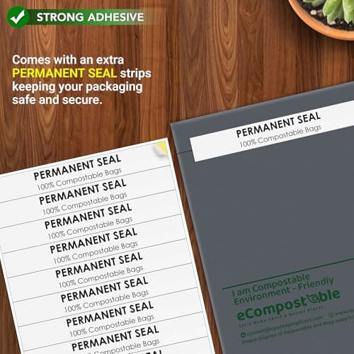 50 Mixed Compostable Mailing Bags Poly Postal Self Seal Bags 4 Sizes 50 from Each iSOUL Small to Large Mailing Bags Postage Packaging Assorted Mailers Posting Shipping Post Parcels Package Bags — view 2