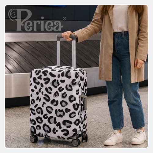 Periea Luggage Covers for Suitcases – Suitcase Cover – Premium Elasticated Material – Small, Medium, Large or Extra Large (Extra-large, Silver Leopard) — view 2