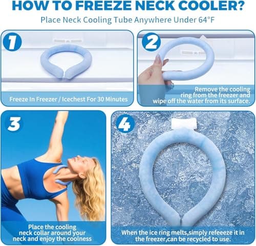 2 Pack Reusable Ice Neck Cooler Tube, Leak-Resistant Cooling Neck Ring Suitable for Summer Heat Relief, Sports, Outdoor Work & Travel, Camping (Purple*2) — view 5