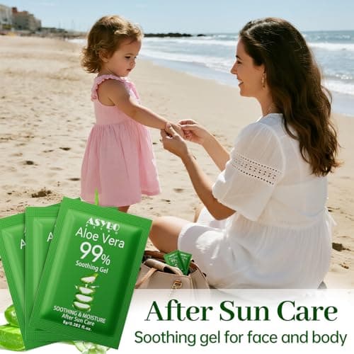 ASYBO 30 Pack Natural Aloe Vera Gel -99% Pure Moisturizing Aloe Vera, Soothing and Hydrating, Sunburn and Scar Repair, Portable Travel Size, After Sun Care for Face Body Hair — view 6