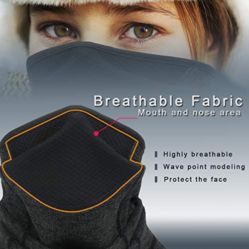 Rumsfel Men's and Women's Winter Multifunctional Cashmere Neck Warmer for Motorcycle, Skiing, Hiking, Cycling and Other Outdoor Sports (Black) — view 4