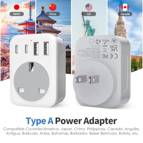 UK to Japan Plug Adapter, 5 IN 1 Japan Travel Adapter — view 2